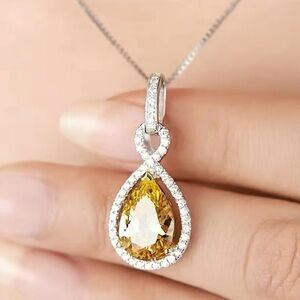 Yellow Cubic Zirconia Pendant Necklaces